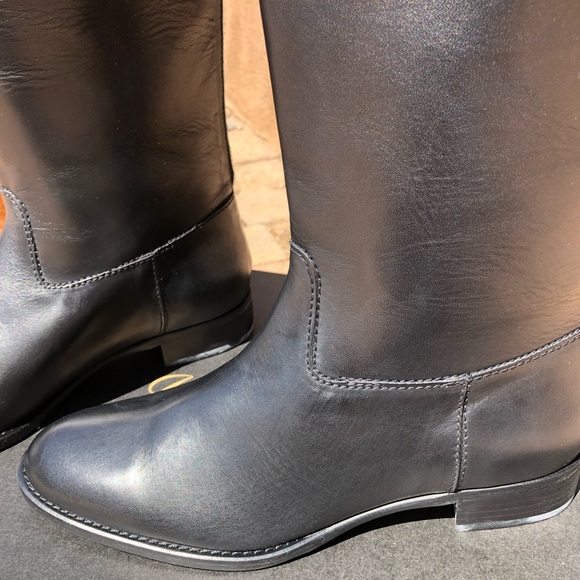 J. Crew Field Boots, Elegant Black Leather Knee-High Boots - Picture 8 of 10